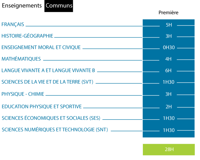 Tronc commun seconde